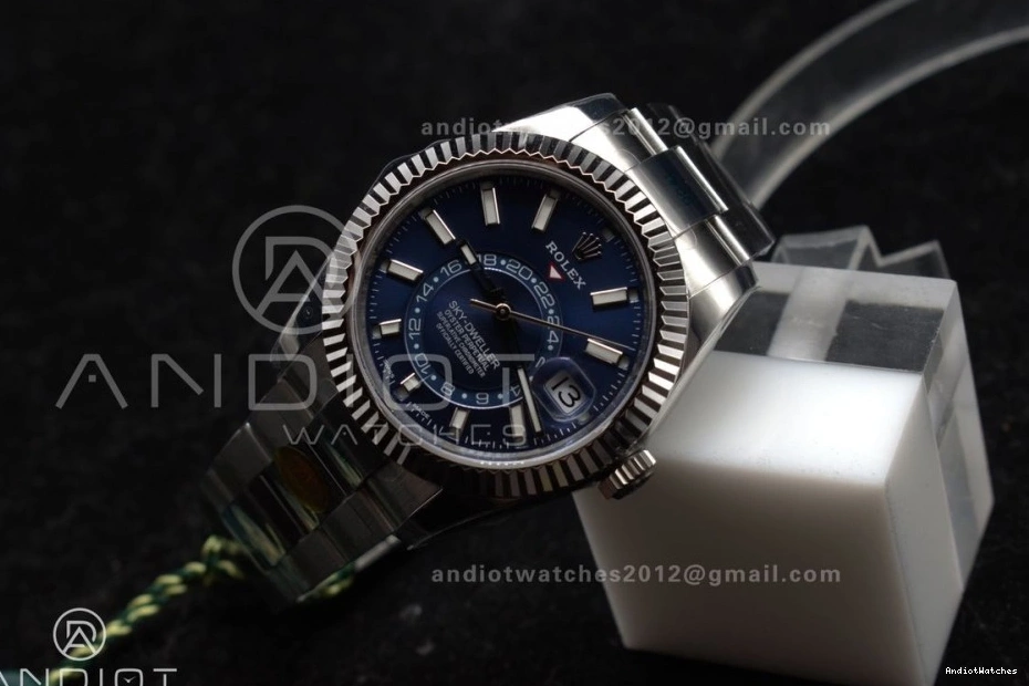 Blue Best 1:1 Colorful 904L Edition SS 1091 A SS ZF on Dial Sky-Dweller 326934 Bracelet 0210
